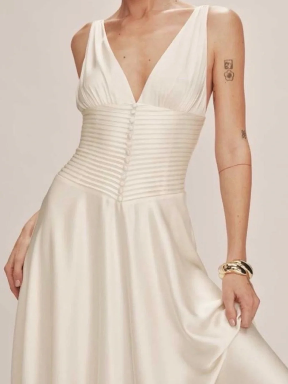 NWT Reformation Arianwen Satin Dress Fior Di Latte 4 Bridal Wedding Gown